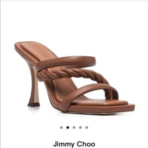 Jimmy Choo Diosa Brown Leather Mule Sandals NWT